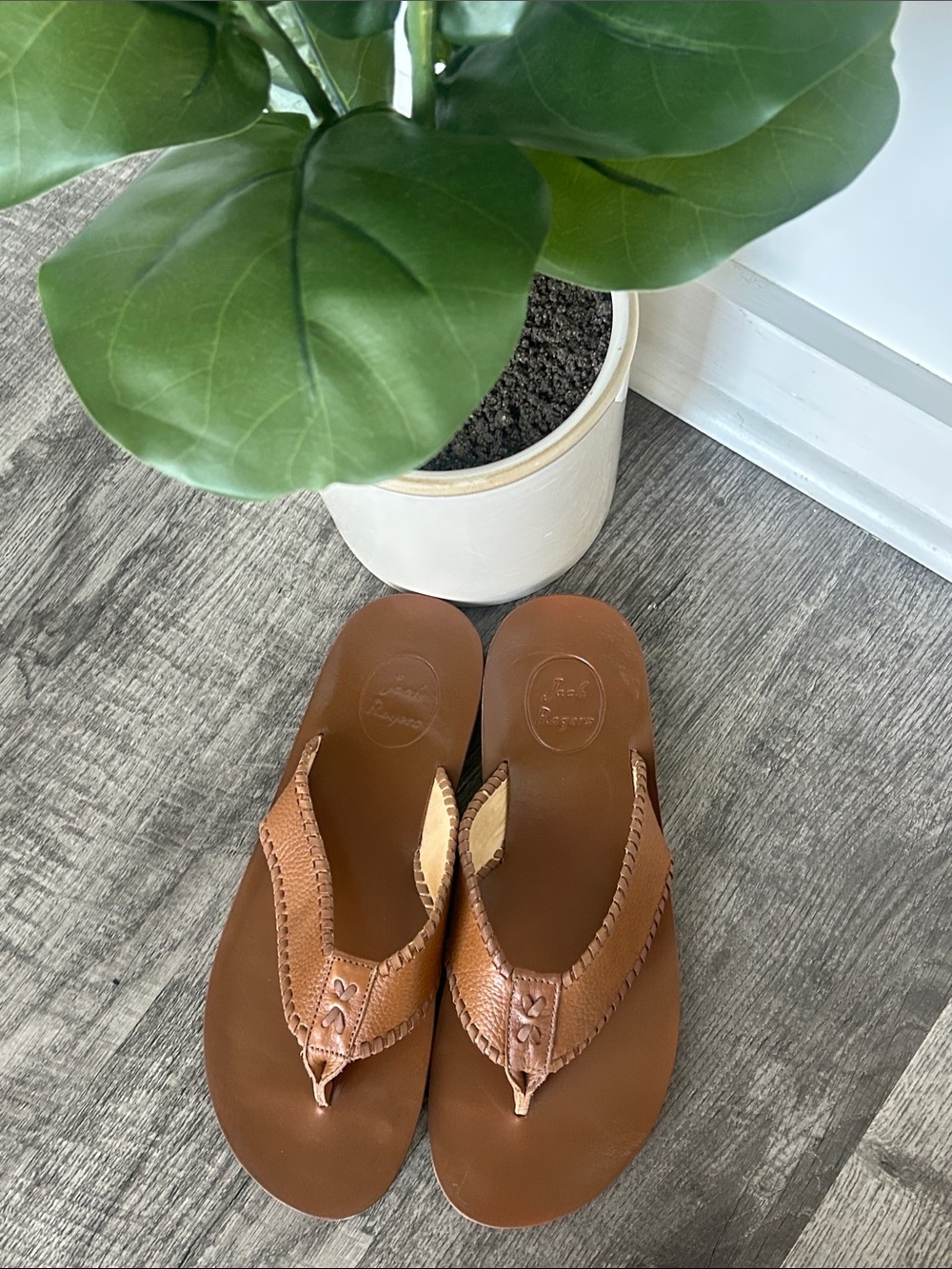 Jack Rogers Sullivan Sandals – Men's Size 11.5, Tan/White, Brand New MSRP $128